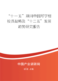 “十一五”期間中國寫字樓投資戰(zhàn)略及“十二五”發(fā)展趨勢研究報告