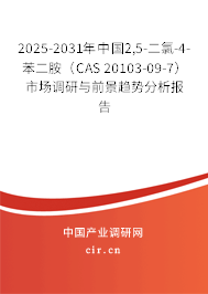 2025-2031年中國(guó)2,5-二氯-4-苯二胺（CAS 20103-09-7）市場(chǎng)調(diào)研與前景趨勢(shì)分析報(bào)告