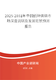 2025-2031年中國低砷黃磷市場深度調研及發(fā)展前景預測報告