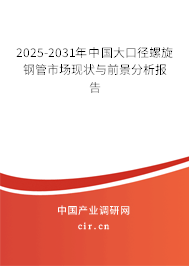 2025-2031年中國(guó)大口徑螺旋鋼管市場(chǎng)現(xiàn)狀與前景分析報(bào)告