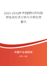 2025-2031年中國肥料用硝酸鉀發(fā)展現(xiàn)狀分析與市場前景報告