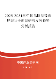 2025-2031年中國(guó)晶圓制造市場(chǎng)現(xiàn)狀全面調(diào)研與發(fā)展趨勢(shì)分析報(bào)告