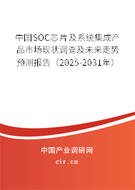 中國SOC芯片及系統(tǒng)集成產(chǎn)品市場現(xiàn)狀調(diào)查及未來走勢預(yù)測報告（2025-2031年）