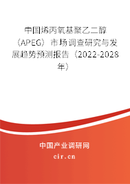中國烯丙氧基聚乙二醇（APEG）市場調(diào)查研究與發(fā)展趨勢預測報告（2022-2028年）