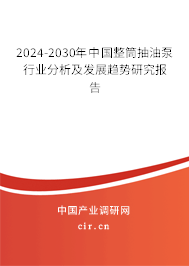 2024-2030年中國整筒抽油泵行業(yè)分析及發(fā)展趨勢研究報告