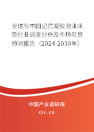 全球與中國記憶凝膠泡沫床墊行業(yè)調(diào)查分析及市場前景預(yù)測報告（2024-2030年）