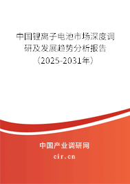 中國鋰離子電池市場深度調(diào)研及發(fā)展趨勢分析報告（2025-2031年）