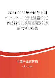 2024-2030年全球與中國MEMS IMU（慣性測量單元）傳感器行業(yè)發(fā)展調(diào)研及前景趨勢預(yù)測報告