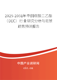 2025-2031年中國碳酸二乙酯（DEC）行業(yè)研究分析與前景趨勢預(yù)測報告