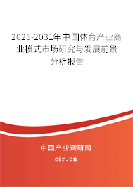 2025-2031年中國(guó)體育產(chǎn)業(yè)商業(yè)模式市場(chǎng)研究與發(fā)展前景分析報(bào)告