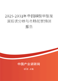 2025-2031年中國膽酸甲酯發(fā)展現(xiàn)狀分析與市場前景預(yù)測報(bào)告