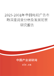 2025-2031年中國電視廣告市場深度調(diào)查分析及發(fā)展前景研究報(bào)告