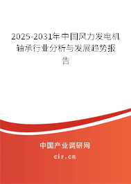 2025-2031年中國風(fēng)力發(fā)電機軸承行業(yè)分析與發(fā)展趨勢報告