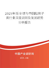 2025年版全球與中國陽離子黃行業(yè)深度調(diào)研及發(fā)展趨勢分析報告