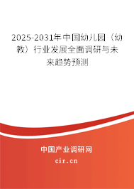 2025-2031年中國幼兒園（幼教）行業(yè)發(fā)展全面調(diào)研與未來趨勢預測