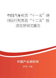 中國(guó)汽車(chē)租賃“十一五”期間運(yùn)行形勢(shì)及“十二五”投資前景研究報(bào)告