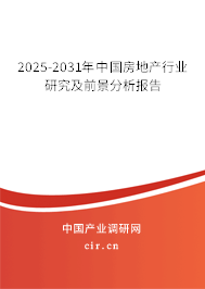 2025-2031年中國房地產(chǎn)行業(yè)研究及前景分析報告