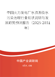 中國火力發(fā)電廠水資源及水污染治理行業(yè)現(xiàn)狀調(diào)研與發(fā)展趨勢預(yù)測報(bào)告（2025-2031年）