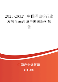 2025-2031年中國漂白粉行業(yè)發(fā)展全面調研與未來趨勢報告