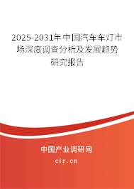 2025-2031年中國汽車車燈市場深度調(diào)查分析及發(fā)展趨勢研究報告