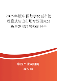 2025年版中國數(shù)字化城市管理模式建設(shè)市場專題研究分析與發(fā)展趨勢預(yù)測報告