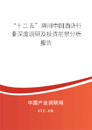 “十二五”期間中國酒店行業(yè)深度調(diào)研及投資前景分析報(bào)告