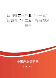 四川省文化產(chǎn)業(yè)“十一五”回顧與“十二五”投資規(guī)劃報(bào)告