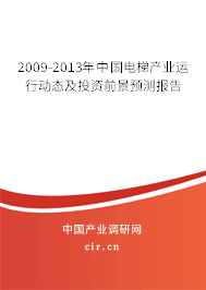 2009-2013年中國電梯產(chǎn)業(yè)運(yùn)行動(dòng)態(tài)及投資前景預(yù)測報(bào)告