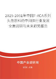 2025-2031年中國7-ACA系列頭孢原料藥中間體行業(yè)發(fā)展全面調(diào)研與未來趨勢報告