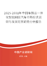 2025-2031年中國車路云一體化智能網(wǎng)聯(lián)汽車市場現(xiàn)狀調研與發(fā)展前景趨勢分析報告