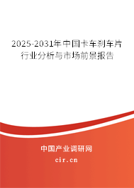 2025-2031年中國卡車剎車片行業(yè)分析與市場前景報告