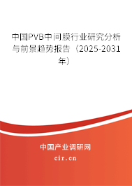 中國PVB中間膜行業(yè)研究分析與前景趨勢報告（2025-2031年）