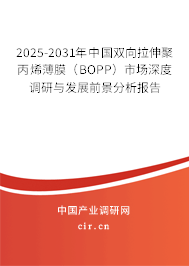 2025-2031年中國雙向拉伸聚丙烯薄膜（BOPP）市場深度調研與發(fā)展前景分析報告