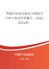 中國(guó)半胱胺鹽酸鹽市場(chǎng)研究分析與發(fā)展前景報(bào)告（2025-2031年）