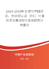 2024-2030年全球與中國測試、檢驗和認證（TIC）行業(yè)現狀全面調研與發(fā)展趨勢分析報告
