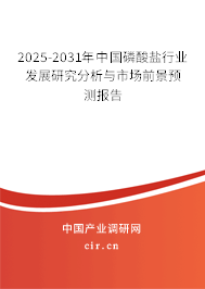 2025-2031年中國磷酸鹽行業(yè)發(fā)展研究分析與市場前景預(yù)測報告