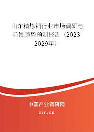 山東精煉銅行業(yè)市場(chǎng)調(diào)研與前景趨勢(shì)預(yù)測(cè)報(bào)告（2023-2029年）