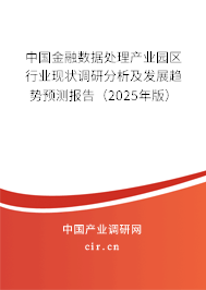 中國金融數(shù)據(jù)處理產(chǎn)業(yè)園區(qū)行業(yè)現(xiàn)狀調(diào)研分析及發(fā)展趨勢預(yù)測報告（2025年版）
