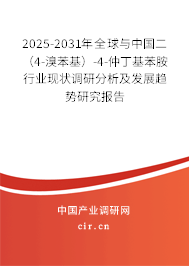 2025-2031年全球與中國二（4-溴苯基）-4-仲丁基苯胺行業(yè)現(xiàn)狀調研分析及發(fā)展趨勢研究報告