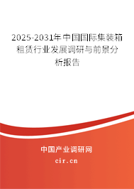 2025-2031年中國國際集裝箱租賃行業(yè)發(fā)展調(diào)研與前景分析報告