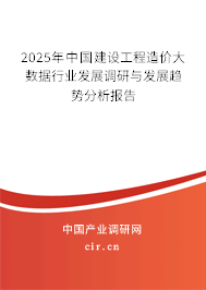 2025年中國建設工程造價大數(shù)據行業(yè)發(fā)展調研與發(fā)展趨勢分析報告