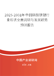 2025-2031年中國磷酸鐵鋰行業(yè)現(xiàn)狀全面調(diào)研與發(fā)展趨勢預測報告