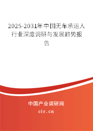 2025-2031年中國無車承運人行業(yè)深度調研與發(fā)展趨勢報告
