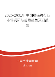 2025-2031年中國腰痛片行業(yè)市場調(diào)研與前景趨勢預(yù)測報告
