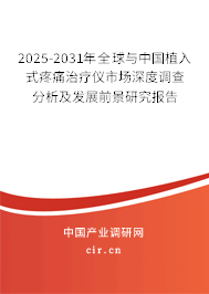2025-2031年全球與中國植入式疼痛治療儀市場深度調(diào)查分析及發(fā)展前景研究報告