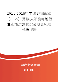 2011-2015年中國銅銦鎵硒（CIGS）薄膜太陽能電池行業(yè)市場運(yùn)營狀況及投資風(fēng)險(xiǎn)分析報(bào)告