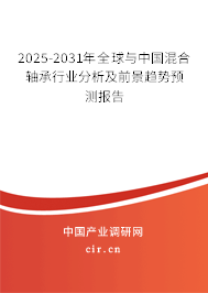 2025-2031年全球與中國混合軸承行業(yè)分析及前景趨勢預測報告