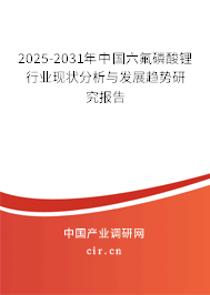 2025-2031年中國六氟磷酸鋰行業(yè)現狀分析與發(fā)展趨勢研究報告