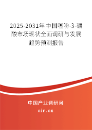 2025-2031年中國(guó)噻吩-3-硼酸市場(chǎng)現(xiàn)狀全面調(diào)研與發(fā)展趨勢(shì)預(yù)測(cè)報(bào)告