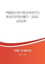 中國增壓泵市場調(diào)查研究與發(fā)展前景預(yù)測報告（2025-2031年）